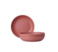 Mepal - Assiette creuse 4 pièces Silueta - Lavable au lave-vaisselle et résistant au micro-ondes - Assiettes en plastique - Assiettes plates - Vaisselle - 21 cm - Vivid mauve