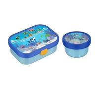 Mepal Boîte à fruits et bento pour enfants | Campus Meets Fruits | Passe au lave-vaisselle et sans BPA | 300 & 750 ml | Avec compartiments, fourchette et fermeture à clip | Parfait pour les collations