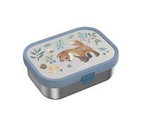 Mepal - Boîte à goûter bento en inox avec fourchette Campus - Boîte à Bento pour Enfants - Boîte à Déjeuner avec Compartiments et Fourchette - Lavable au Lave-Vaisselle - 750 ml - Forest Friends