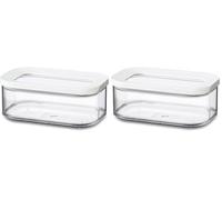 Mepal - Boîte Conservation Alimentaire Rectangulaires Modula - Boîte de Stockage Transparente avec Couvercle - Boîte de Rangement Cuisine - Empilable & Hermétique - 425 ml - White (Lot de 2)