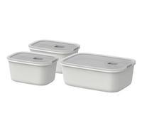Mepal - Boîte de conservation alimentaire EasyClip - Ensemble de 3 pièces - Boîte avec fermeture coulissante - Pour le micro-ondes, le four à vapeur et le congélateur - 2x 450 + 1000 ml - Nordic white