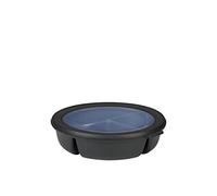 Mepal - Bol bento Cirqula 3 cases multi-usage rond - Boîte de conservation hermétique - Conserver un repas séparé - Meal prep containers & boîtes alimentaires - Nordic black