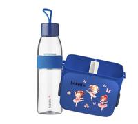 Mepal Ensemble boîte à déjeuner avec gourde personnalisée, boîte à déjeuner Take a break avec séparateur, bouteille d'eau Ellipse 500 ml, ballerina (bleu foncé midi)