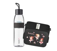 Mepal Ensemble boîte à déjeuner avec gourde personnalisée, boîte à déjeuner Take a break avec séparateur, bouteille d'eau Ellipse 500 ml, ballerina (midi noir)