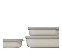 Mepal Lot de 3 bols rectangulaires Cirqula Nordic White 500/1000/2000 ml hermétique