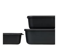 Mepal – Ensemble 3 bols Cirqula Rectangulaire – Boîtes hermétiques 750/1500/3000 ml – Nordic black