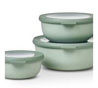 Mepal - Ensemble de 3 Bols Multifonctions Cirqula Rond - Boîtes Conservation Alimentaire avec Couvercle - Convient pour le Réfrigérateur, Micro-ondes & Congélateur - 350, 750, 1250 ml - Nordic sage
