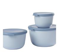 Mepal - Ensemble de 3 Bols Multifonctions Cirqula Rond - Boîtes Conservation Alimentaire avec Couvercle - Convient pour le Réfrigérateur, Micro-ondes & Congélateur - 500, 1000, 2000 ml - Nordic blue