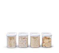 Mepal - Ensemble de 4 Boîte Conservation Alimentaire Modula - Boîte Cuisine avec Couvercle - Rangement Cuisine - Empilable & Hermétiques - 4 x 1000 ml - White
