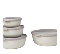 Mepal - Ensemble de 4 Bols Multifonctions Cirqula Rond - Boîtes Conservation Alimentaire avec Couvercle - Convient pour le Réfrigérateur, Micro & Congélateur - 350, 750, 1250, 2250 ml - Nordic white
