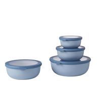 Mepal - Ensemble de 4 Bols Multifonctions Cirqula Rond - Boîtes Conservation Alimentaire avec Couvercle - Convient pour le Réfrigérateur, Micro & Congélateur - 350, 750, 1250, 2250 ml - Nordic blue