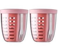 Mepal - Fruit- & Veggie pot Ellipse - idéal pour Les Fruits et légumes - passoire et Petite Fourchette - boîte à Fruits - 600 ml - Vivid mauve 107655078700 (Lot de 2)