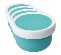 Mepal - Fruitbox Campus - Boîte à gouter pour enfants - Lavable au lave-vaisselle et convient au micro-ondes - Sans BPA - 300 ml - Turquoise (Lot de 4)
