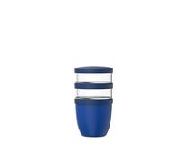 Mepal - Pot à Déjeuner XL Ellipse - Pot à Yaourt et Muesli - Espace pour les Snacks et Garnitures - Convient au Congélateur, au Micro-ondes et au Lave-vaisselle - 500 + 200 + 200 ml - Vivid blue
