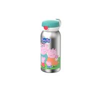 Mepal - Gourde en inox avec bouchon à clapet Campus - Bouchon s'ouvre à une pression - Compatible avec Boissons Gazeuses - Étanche - Lavable au Lave-Vaisselle - 600 ml - Peppa Pig