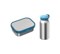 Mepal - Kit de pause Campus en acier inoxydable - Ensemble pour enfants avec gourde avec couvercle à rabat et boîte à déjeuner - Kit de déjeuner pour l'école ou les déplacements - Passe au
