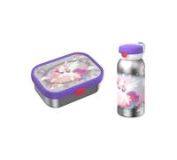 Mepal - Kit de pause Campus en acier inoxydable - Ensemble pour enfants avec gourde avec couvercle à rabat et boîte à déjeuner - Kit de déjeuner pour l'école ou les déplacements - Passe au