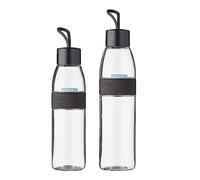 Mepal Lot de 2 gourdes Ellipse Nordic Black - Contenance : 500 et 700 ml - Convient également pour les boissons gazeuses - Matériau incassable - Anti-fuite - Passe au lave-vaisselle