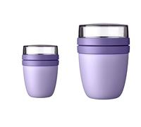 Mepal Lot de 2 pots à déjeuner Ellipse - Gobelet à céréales pratique, gobelet à yaourt, gobelet à emporter - Passe au congélateur, au micro-ondes et au lave-vaisselle - 300 et 500 ml - Violet vif