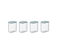 Mepal Lot de 4 boîtes de conservation avec couvercle - Récipients alimentaires rectangulaires - Organisateur de cuisine en plastique - Récipients de conservation hermétiques - 4 x 1500 ml - Vert
