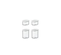 Mepal Lot de 4 boîtes de conservation Modula - Boîtes de rangement avec couvercle - Organisateur de cuisine et boîtes de rangement - Empilables et hermétiques - 2 x 175 ml, 2 x 375 ml - Blanc