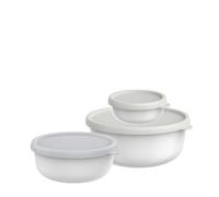 Mepal - Set 3 récipients pour micro-ondes Lumina - Boîte hermétique alimentaire avec couvercle pour frigo, congélateur, four vapeur, micro-ondes et lave-vaisselle - 250 plus 750 plus 1500 ml - White