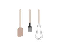 Mepal - Set Pâtisserie 3-pièces (spatule gm + pinceau + fouet gm) Chef it - Set pour Boulangers - Résistant à la Chaleur - Ustensiles de Cuisine - Chalk
