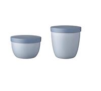 Mepal - Snackpot Duo Pack Ellipse - Rangement pratique pour stocker et transporter les aliments - Congélateur - Passe au lave-vaisselle - Nordic Blue