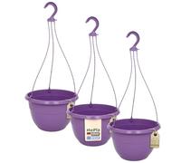 MePla - 3 Pièce Feux/Paniers Suspendus Orion - Résistant aux Intempéries Bac à Plantes Aux UV Fleurs Ampel - Pot de Fleur - ø25 CM - Bleulila