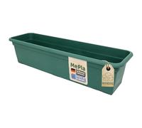 MePla Jardinière de balcon standard longueur 60 cm, largeur 16,7 cm, vert, résistant aux intempéries, en plastique résistant aux UV