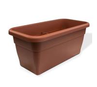 MePla Jardinière - Pot de fleurs allongé - Pot de fleurs résistant aux intempéries - Bac à fleurs résistant aux UV - Pot à plantes - Pot de plantes - 80 x 39 cm (intérieur : 72 x 33 cm) - Terracotta