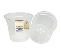 MePla - Lot de 5 - Pot de fleurs orchidée Ø 12 cm - Transparent (ø/h : 11,5/10,7 cm, volume : 0,6 l) - Assure la circulation de l'air et protège efficacement contre l'eau stagnante