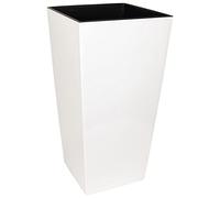 MePla - Pot de fleurs haut Finezia - Pot de fleurs résistant aux intempéries - Pot de fleurs - Pot de fleurs - Pot de fleurs - 25 x 25 cm/H 46 cm - Blanc