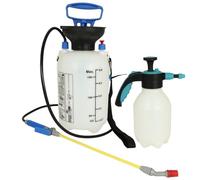 MePla Pulvérisateur à main 2 l + Pulvérisateur de jardin de 5 l à pression, Sulfateuse - Idéal pour la maison et le jardin