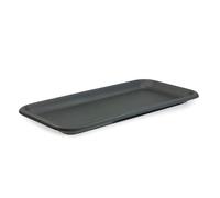 MePla Sous-pot pour pot de fleur pour bac à plantes - Plateau en plastique allongé - Pot de fleur résistant aux intempéries - Résistant aux UV - 47x24 cm (Intérieur: 40,5x16,5 cm) - Anthracite
