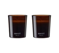 Meraki Bougie parfumée Meraki 12 heures lot de 2 Bois foncé