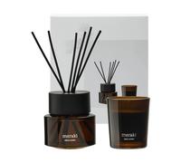 Meraki Coffret cadeau Meraki bâtonnets parfumés et bougie parfumée Silent amber