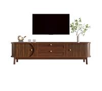 Merax Meuble TV avec Tiroirs et Portes - Meuble Télé Rustique avec Rangement, Pieds en Bois pour Salon 170 x 39,5 x 46 cm