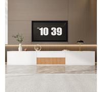 Merax Meuble TV moderne 180 x 34 x 30 cm avec étagère pour projecteur, montage mural et sur pied, meuble de salon, blanc