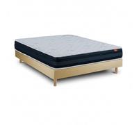 Mercado do Colchão Ensemble Viscoflex orthopédique et sommier beige - Lit avec matelas 200 x 140 cm