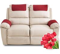 MeRcri Housse D'appui-Tête pour Meubles, Housse D'accoudoir, Canapé 2/1/3 Places avec Accoudoirs Housse de Protection pour Appuie-Tête de Chaise Inclinable (Color : Rouge, Size : 4 Pieces(1xpocket))