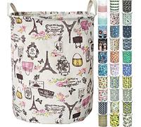 Merdes Panier à linge pliable imperméable, 40 x 50 cm, panier à linge sale pour vêtements sales, organiseur de rangement pour collection de jouets (Paris)