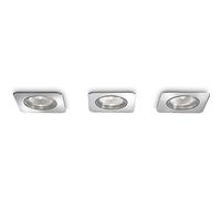 Merga - Set 3 Spot Encastré Carré Chrome 8,3 CM
