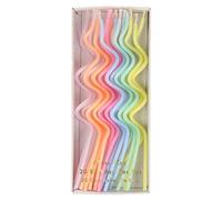 Meri Meri Swirly Lot de 20 grandes bougies non parfumées pour gâteau 12,7 cm de haut