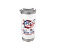 Merica Baseball Dabbing 4th of July Patriotic American Flag Gobelet isotherme en acier inoxydable double paroi