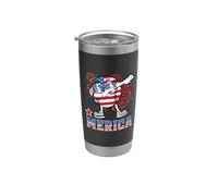 Merica Baseball Dabbing 4th of July Patriotic American Flag Gobelet isotherme en acier inoxydable double paroi