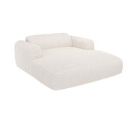 Vente-unique - Méridienne 2 Places en Tissu Bouclette Blanc POGNI de Maison Céphy