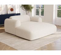 Méridienne 2 places en tissu bouclette blanc POGNI de Maison Céphy
