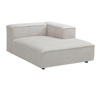 Vente-unique - Méridienne avec accoudoir Droit en Tissu Chenille Beige RUZOLO