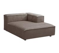 Vente-unique - Méridienne avec accoudoir Droit en Tissu Chenille Taupe RUZOLO